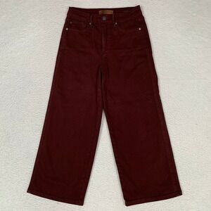Judy Blue Garment Dyed Wide Leg Jeans Womens 3/26 (26x24) Burgundy